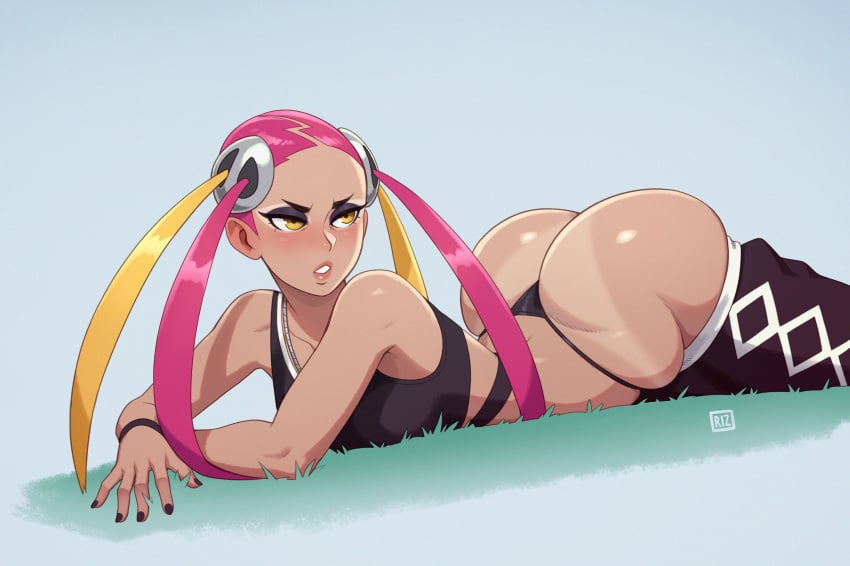 athletic_female bare_thighs big_ass big_ass big_breasts fat_ass game_freak gigantic_ass huge_breasts huge_thighs massive_ass multicolored_hair nintendo panties pink_hair plumeria_(pokemon) pokemon pokemon_sm rizdraws solo_female squatting sweat sweatdrop tan-skinned_female tan_body tan_line tank_top tanned_female tanned_skin team_skull thick_body thick_female thick_thighs thighs twin_tails voluptuous voluptuous_female yellow_eyes