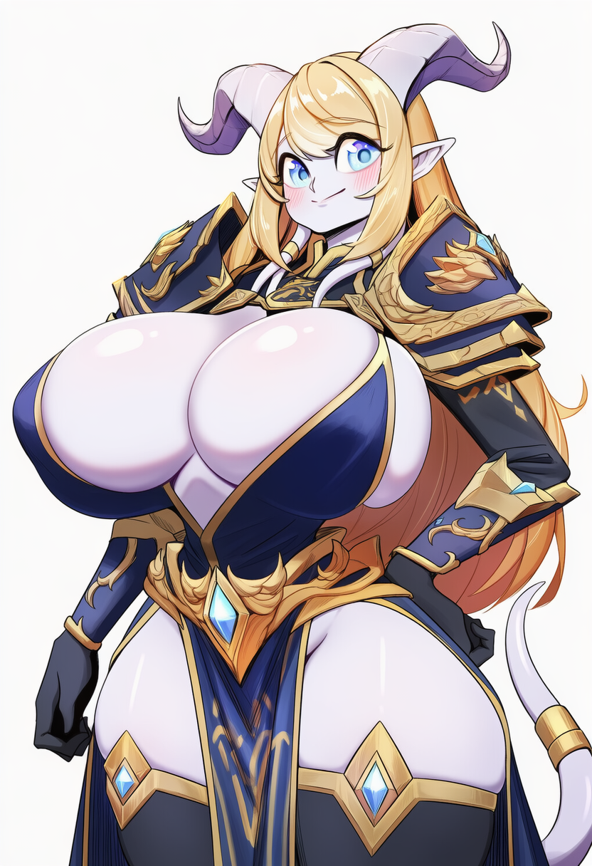 1girl ai_generated breasts draenei female_only massive_breasts seraphinaai world_of_warcraft yabby_(ai_style)