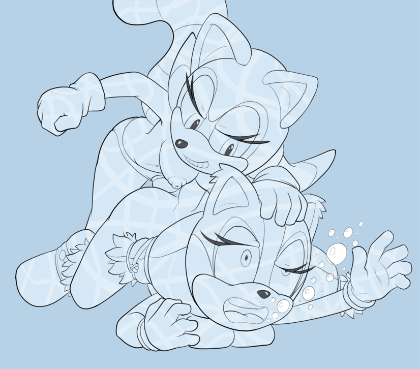 2girls anthro archie_comics asphyxiation boomerang_(tv_network) breasts bubbles cartoon_network dildo drowning female furry marine_the_raccoon monochrome nipples nude penetration sega sex sex_toy sonic_(series) sonic_boom sonic_the_hedgehog_(archie) sonic_the_hedgehog_(comics) sonic_the_hedgehog_(series) sticks_the_jungle_badger strap-on the_other_half underwater vaginal_penetration water yuri