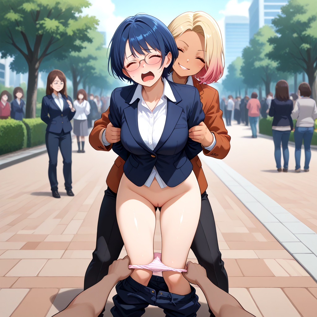 ai_generated arms_restrained assisted_exposure blush bottomless breasts bullying clothes_pull dark-skinned_female dark_skin embarrassed embarrassed_nude_female embarrassed_underwear_female enf euf exhibitionism exhibitionist glj-enf going_commando half-dressed half_naked holding_arm holding_arms humiliated humiliation laughing multiple_girls nipples no_panties no_underwear nude_from_the_waist_down panties_down pants_down pants_pull pants_pulled_down pants_pulling pants_removed pantsed pantsing pantsless panty_pull pantyless park public public_exposure public_humiliation public_indecency public_nudity pussy screaming shiny_skin shocked shocked_expression short_hair spectators story_at_source street stripped stripped_by_other stripping surprised surprised_expression tanned undressed undressed_by_others yuri
