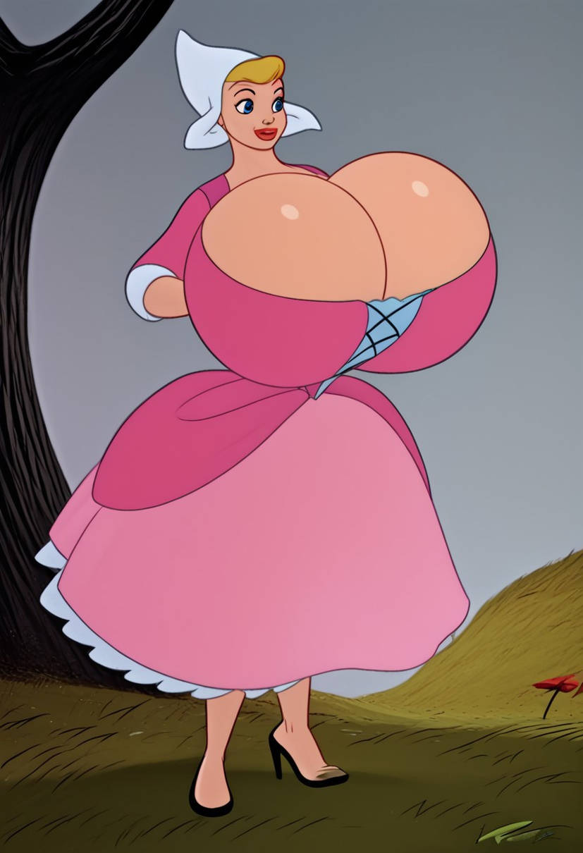 1girl 2025 ai_generated big_breasts blonde_hair blue_eyes breasts cleavage disney edit eyebrows eyelashes female_only katrina_van_tassel lipstick nude pussy stockings tagme the_adventures_of_ichabod_and_mr._toad