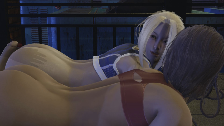 16:9 16:9_aspect_ratio 1boy2girls 2girls1boy 3d after_sex ass azucena azucena_milagros_ortiz_castillo blonde blonde_hair blonde_hair_female cammy_white female_focus indoors looking_at_partner looking_pleasured partially_clothed penis penis_tip street_fighter threesome transparent_male video_game video_game_character video_game_franchise