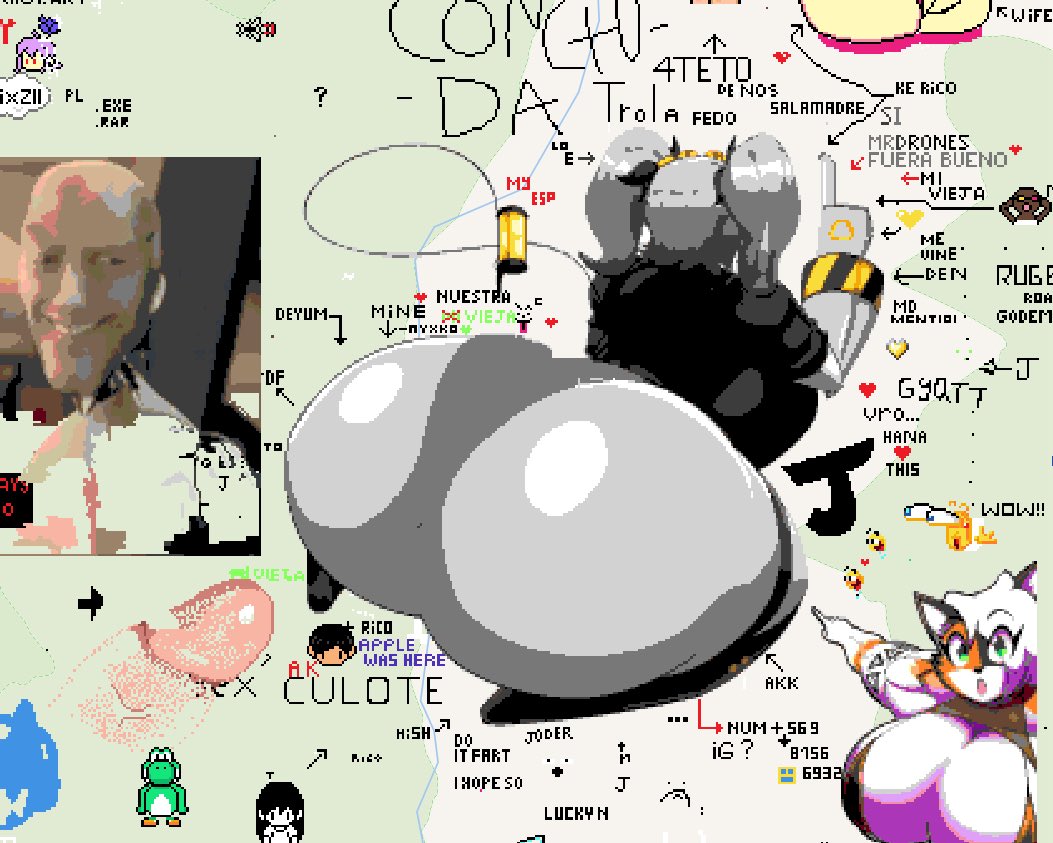 1girl 1girl 1girl ass big_ass female_focus huge_ass j_(murder_drones) murder_drones penis pixel_art robot wplace