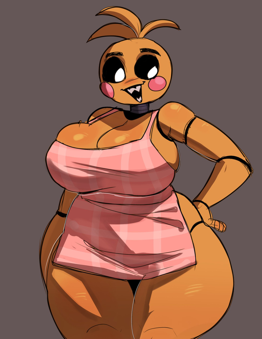 1girl 1girl 1girls animatronic animatronic_female artiah669 big_breasts breasts chicken chicken_girl five_nights_at_freddy's five_nights_at_freddy's_2 fleshpie669 robot robot_girl scottgames toy_chica_(fnaf)