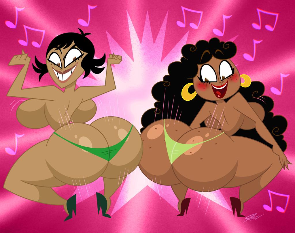 1girl 2_girls ass big_ass big_breasts big_breasts big_breasts big_thighs bouncing_ass breasts breasts bust carmelita_aves competitive_twerking curvaceous curvy curvy_figure dark-skinned_female dark_skin digital_media_(artwork) el_tigre hips hourglass_figure huge_ass huge_breasts huge_thighs large_ass large_thighs latina legs maria_rivera mature mature_female milf nickelodeon samperez slim_waist thick thick_hips thick_legs thick_thighs thighs throwing_it_back twerking twerkoff voltura voluptuous waist wide_hips wide_thighs