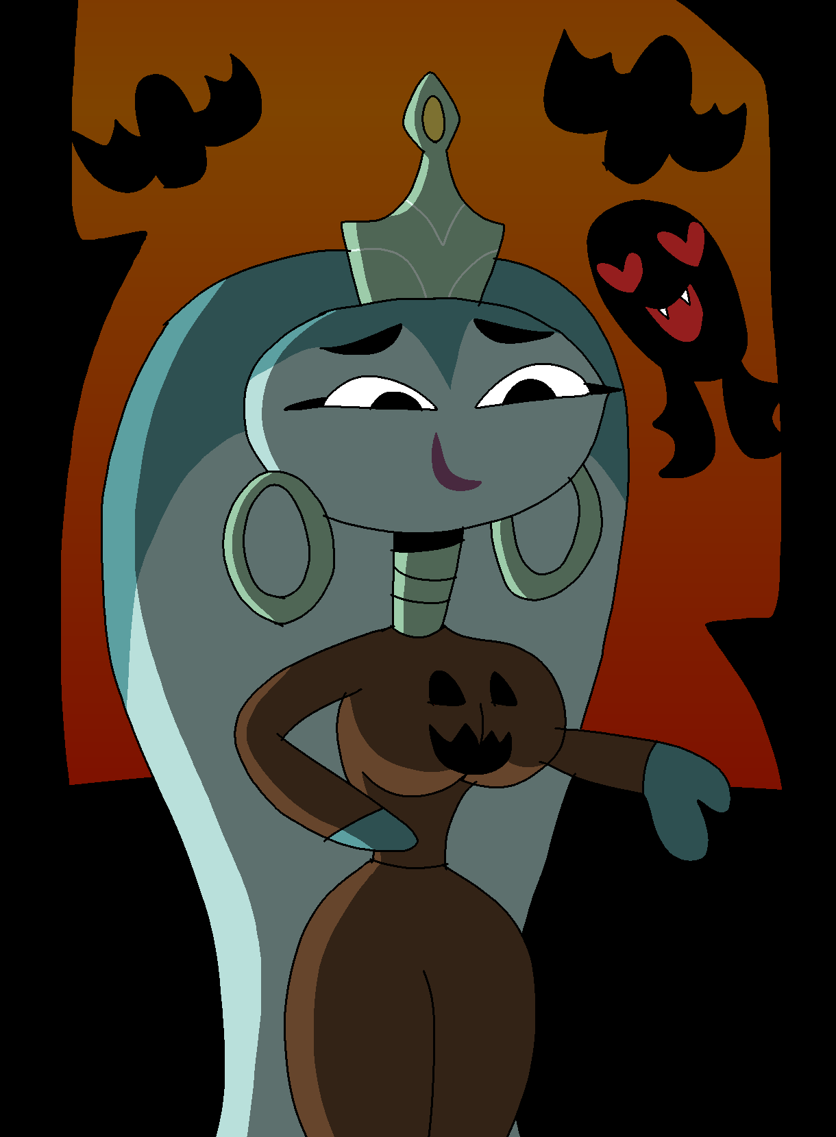 anothertroyino2025 big_blue_(tv_series) big_breasts big_breasts bigboobs bigbreasts breasts breasts halloween_2025 nickelodeon nicktoons queen_trudie