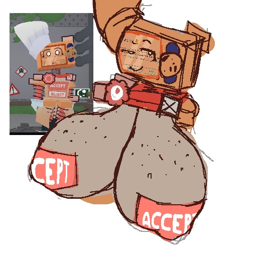 1:1 1girl 2025 baker big_breasts breasts chef_hat colored_sketch cookie cookieware die_of_death gear huge_breasts machine nipples oven presenting_breasts reference_image roblox roblox_game robot robot_girl robot_humanoid screen_face simplifiedguy sketch smile smug smug_expression taped_nipples toque toque_blanche white_eyes