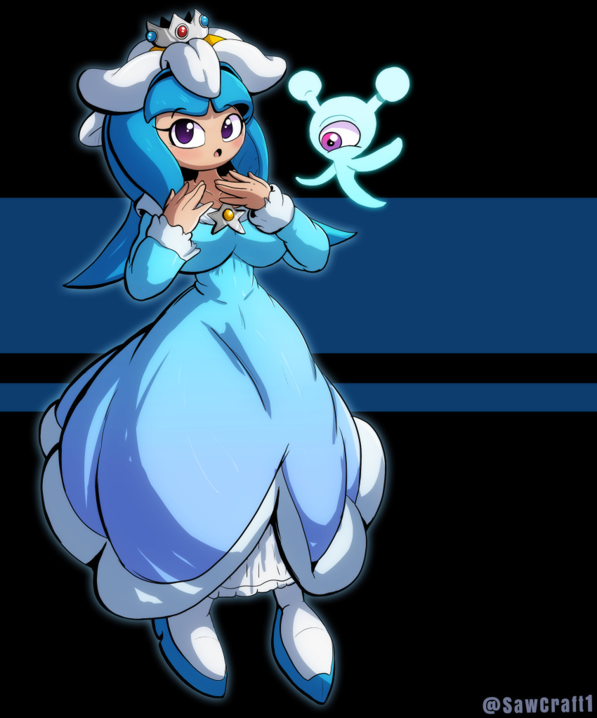 2025 4kids_entertainment alien alien_girl alien_humanoid big_breasts blue_clothes blue_clothing blue_dress blue_footwear blue_pseudo_hair breasts commission commission_art commissioner_upload cosplay curvaceous curvy curvy_female curvy_figure elemental_creature flora_fauna flower flower_(anatomy) galaxina_the_seedrian high_res high_resolution highres huge_breasts mario_(series) nintendo plant_girl plant_humanoid princess_rosalina_(cosplay) pseudo_hair purple_eyes sawcraft1 seedrian sega sonic_(series) sonic_colors sonic_the_hedgehog_(series) sonic_x super_mario_bros. super_mario_galaxy tms_entertainment white_clothes white_clothing wisp_(sonic) yacker