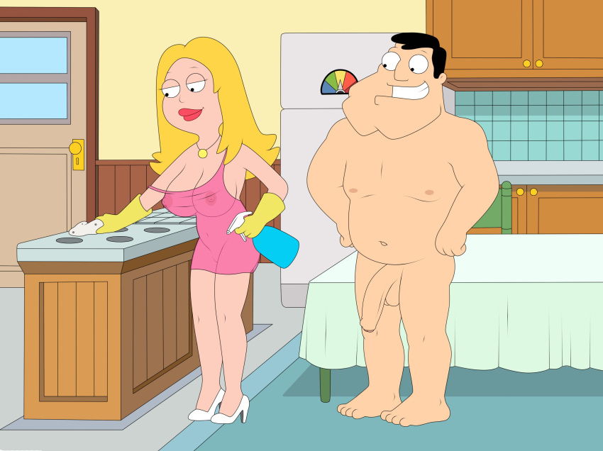 1boy 1girl 20th_century_studios accurate_art_style american_dad areola balls big_balls big_penis breasts cleaning clothed_female clothed_female_nude_male disney duo female flaccid foreskin francine_smith glans gloves gp375 huge_balls huge_cock human human_male inside latex_gloves light-skinned_male light_skin long_foreskin male nipples nipples_visible_through_clothing nude nude_male on_model partially_retracted_foreskin penis retracted_foreskin rubber_gloves stan_smith translucent_clothing uncircumcised uncut yellow_gloves