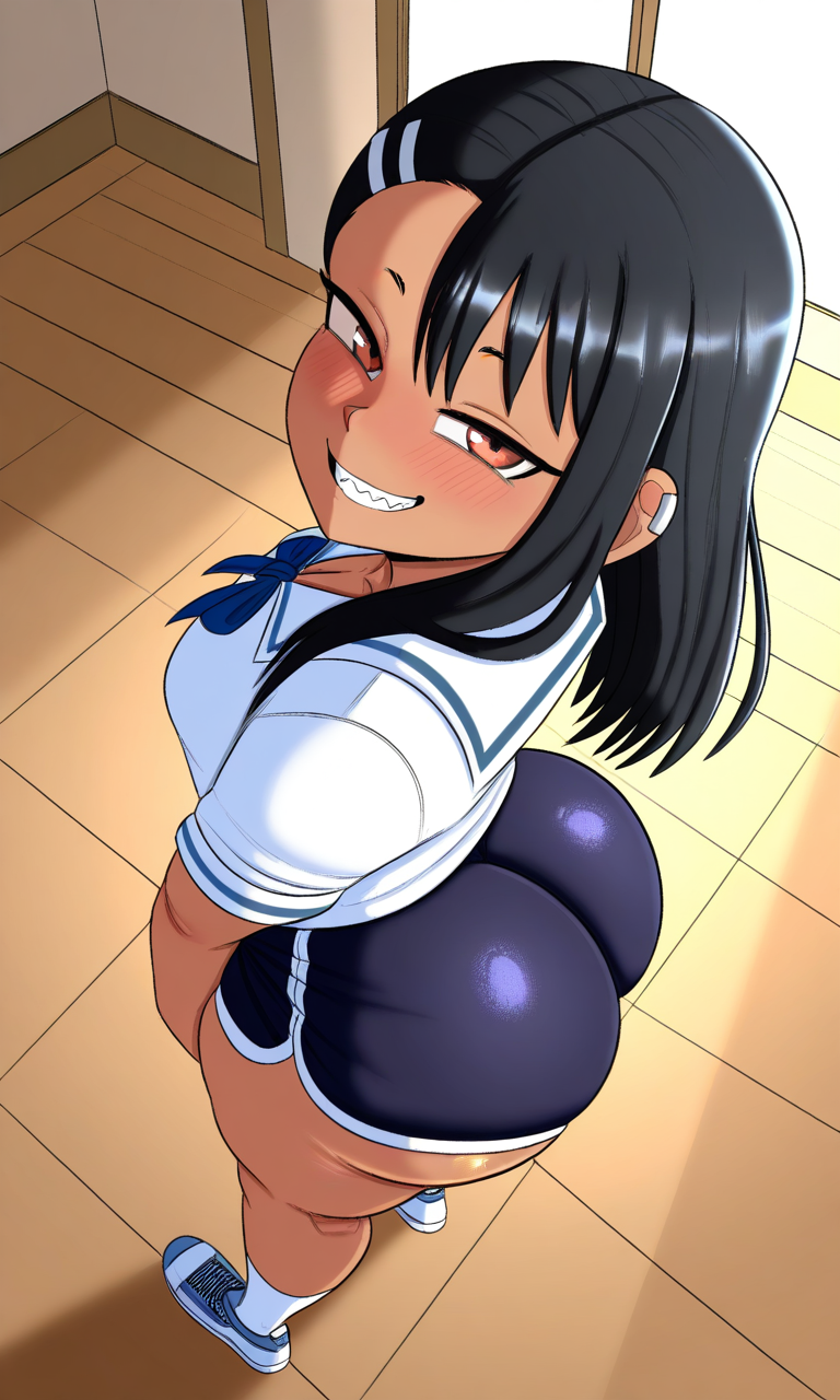 1girl ai_generated ass big_ass booty_shorts breasts dolphin_shorts fundoshilover101 huge_ass nagatoro_hayase please_don't_bully_me,_nagatoro