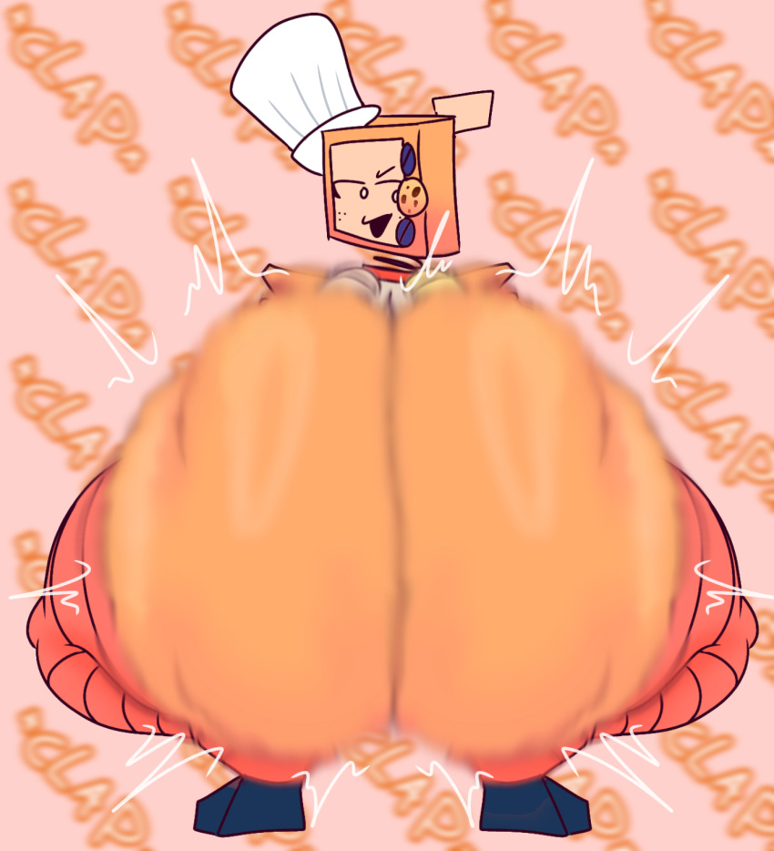 1girl 2025 ass ass_bigger_than_head ass_focus bubble_butt chef_hat clapping_cheeks cookie cookieware die_of_death freckles hat high_res huge_ass jiggling_ass looking_back machine motion_lines multicolored_body onomatopoeia oven rear_view rhomzie1_ roblox roblox_game robot robot_girl robot_humanoid screen_face text thick_thighs toque toque_blanche twerking viewed_from_behind voluptuous