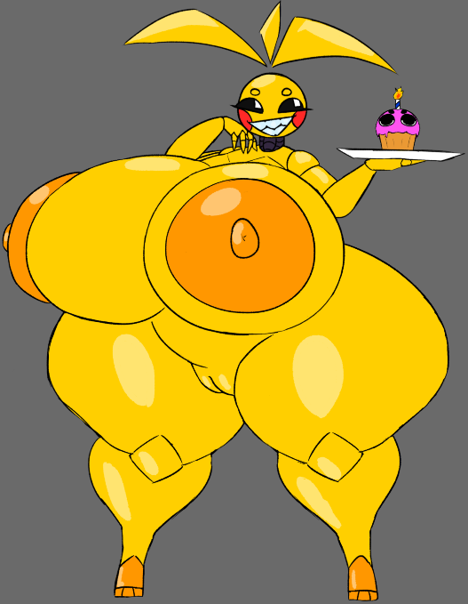 1girl 1girl 1girls animatronic animatronic_female ass ass_bigger_than_head breasts breasts_out chicken chicken_girl cupcake_(fnaf) dumptruck_ass female_only five_nights_at_freddy's five_nights_at_freddy's_2 hyper hyper_ass hyper_breasts nude phasianid robot robot_girl scottgames teasing toy_chica_(fnaf) tunalolol