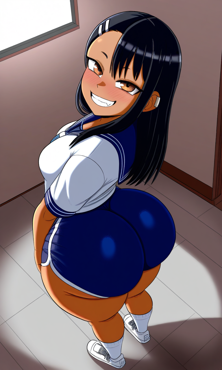 1girl ai_generated ass big_ass booty_shorts breasts dolphin_shorts fundoshilover101 huge_ass nagatoro_hayase please_don't_bully_me,_nagatoro