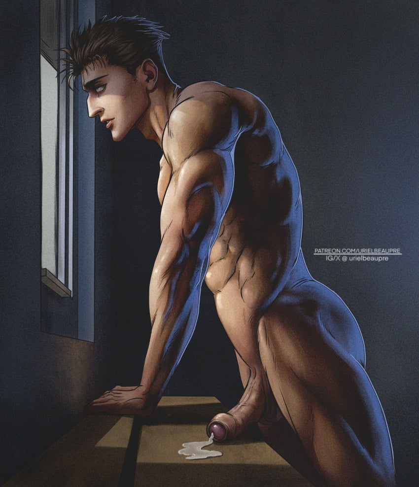 balls bara big_balls big_penis black_hair cum daddy erection hiromi_higuruma jujutsu_kaisen male male_nipples male_only masculine_male mature_male muscular muscular_male nipples nude penis urielbeaupre yaoi