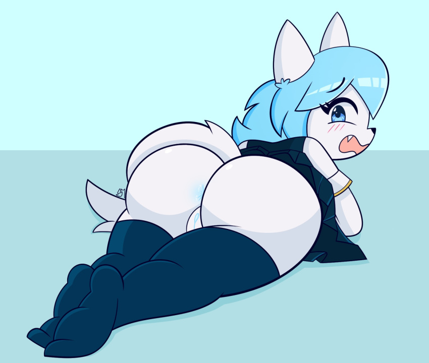 1girl big_ass female furry pussy wolf wolfychu