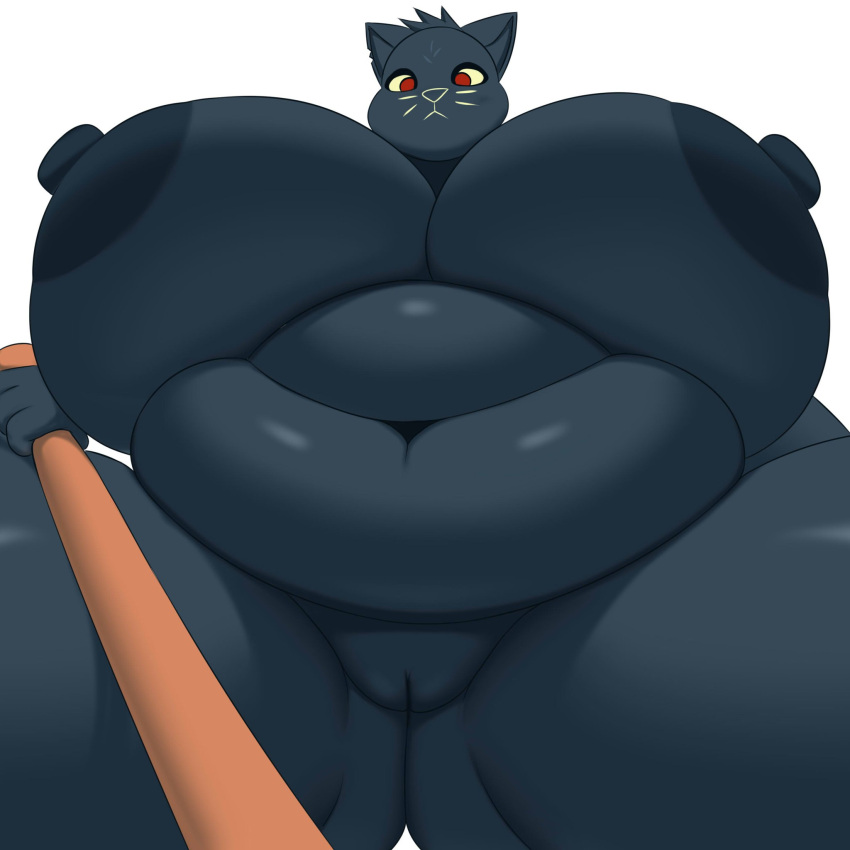 1girl big_ass big_belly big_breasts cat fat fat_ass fat_belly fat_breasts female furry plump pussy tropicalfox_
