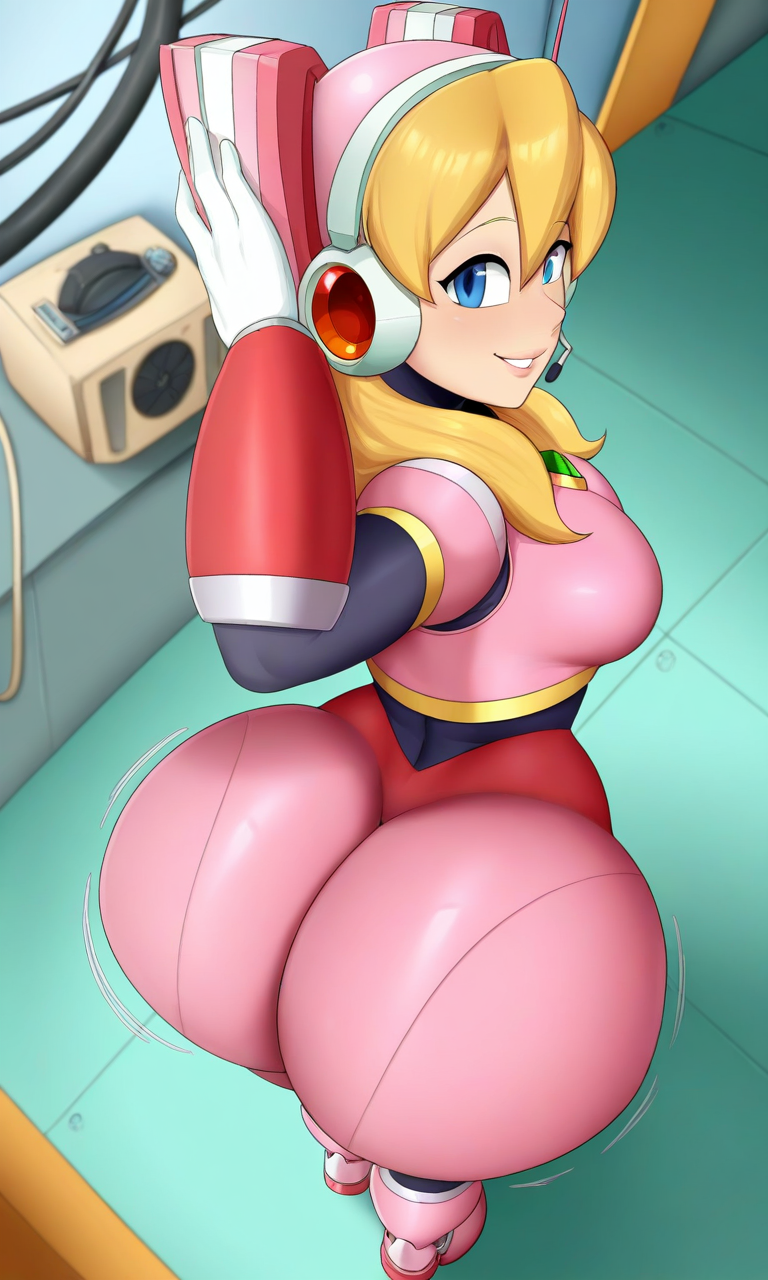 1girl ai_generated alia_(rockman) ass big_ass breasts capcom fundoshilover101 huge_ass mega_man