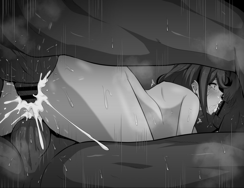 1girl 3boys anal anal_creampie anal_penetration ass backsack big_ass big_breasts big_penis black_and_white body_heat censored cowgirl_position creampie cum cum_in_ass cum_in_mouth cum_in_pussy dark-skinned_male doggy_position double_penetration earrings eruu eruu_(eruuman) excessive_cum female_on_top from_behind from_behind_position group_sex heroine interracial male/female monochrome nintendo oral oral_creampie oral_penetration pyra_(xenoblade) r**e sandwiched sex shocked shocked_expression short_hair steam steaming_body sweat triple_penetration vaginal vaginal_penetration video_game_character video_game_franchise xenoblade_(series) xenoblade_chronicles_2