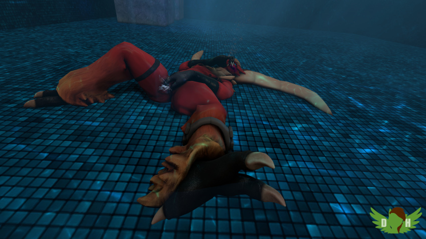 1girl anthro aquaphilia blaziken breasts breathplay commission deltahooves female fingering flat_chested floor imminent_drowning masturbation muzzle nintendo nude nudity pokemon pool sfm small_breasts solo source_filmmaker underwater vaginal_juices