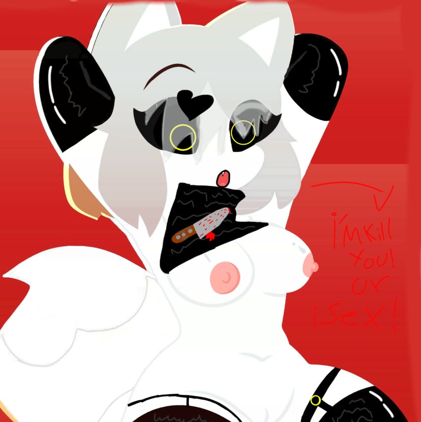 1girl :o before_sex black_eyes breasts foxgirl gray_hair kit_community makiko_fox mika_kit nipples pink_nipples pussy showing_breasts surprised tail white white_fur white_hair white_tail