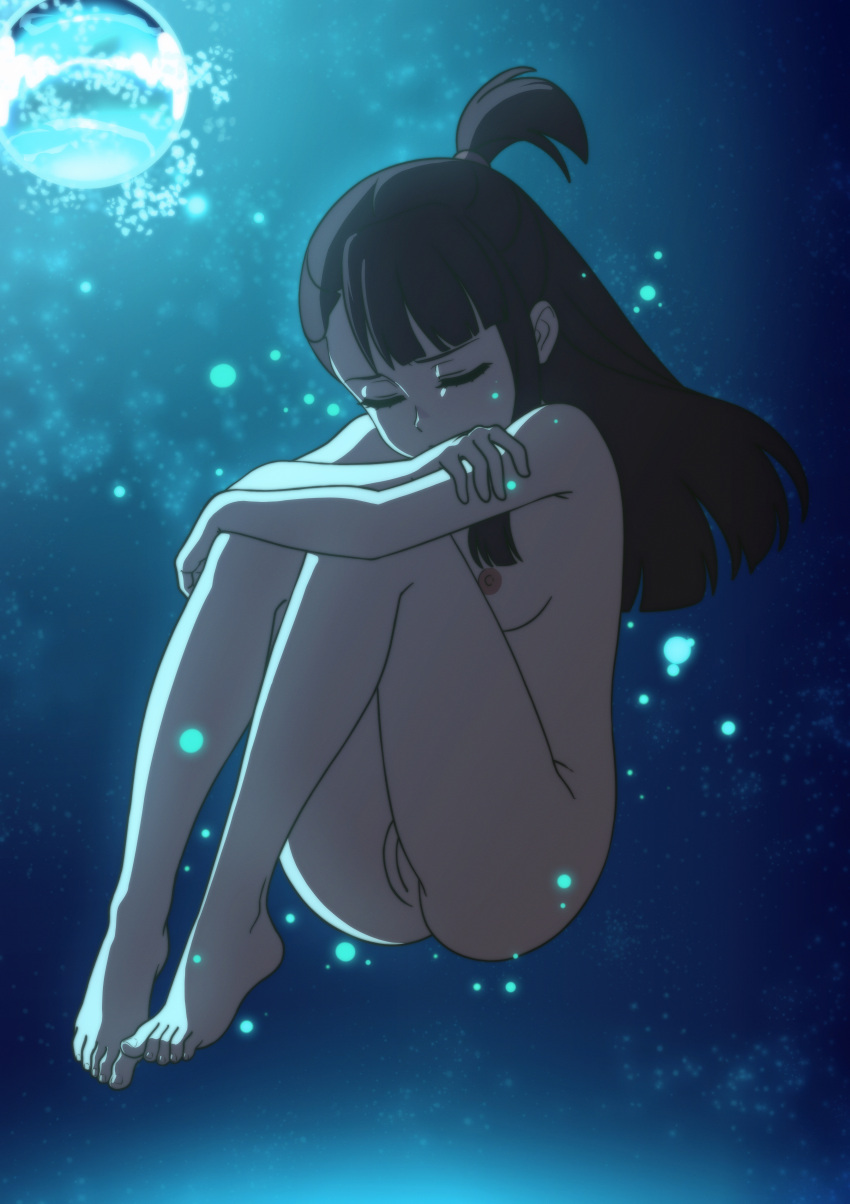 1girl akko_kagari completely_nude feet female legs little_witch_academia nipples nude pussy solo tagme tanquito underwater