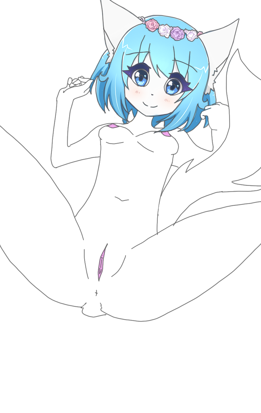 1girl female furry pussy wolf wolfychu