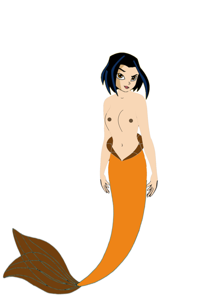 jade_chan mermaid mermaid_girl orange_tail topless topless_female