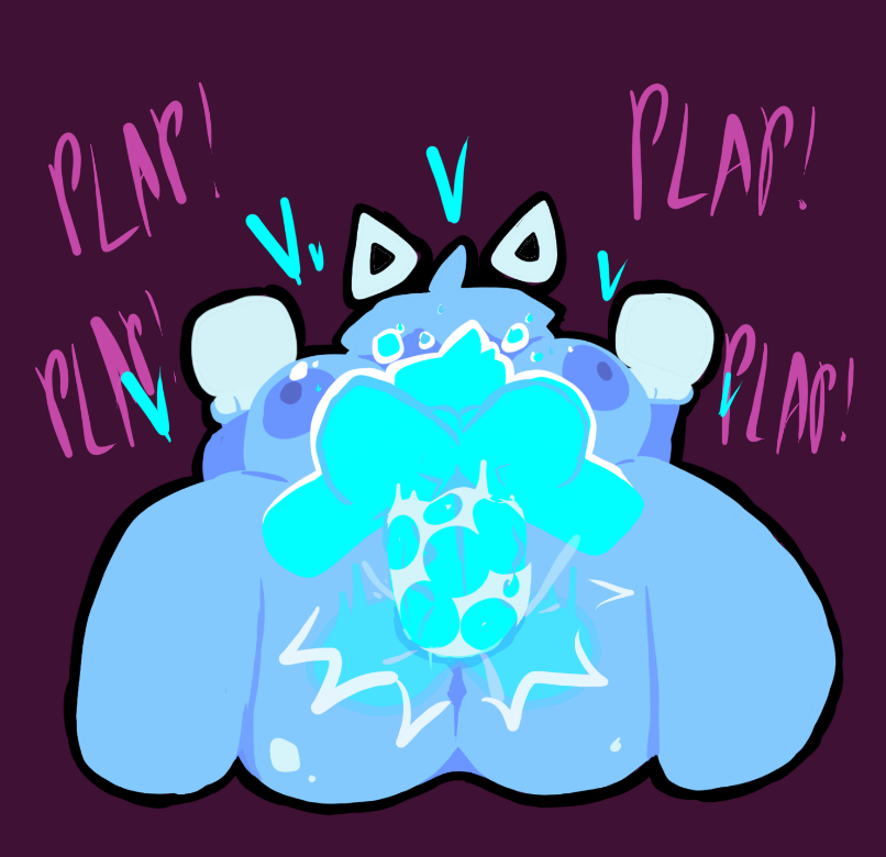 big_ass big_breasts blue_skin cyan_(just_shapes_and_beats) huge_penis just_shapes_and_beats mating_press notmoyo pussy sad_cube short_hair size_difference small_but_hung small_dom_big_sub smaller_male square_head thick_thighs