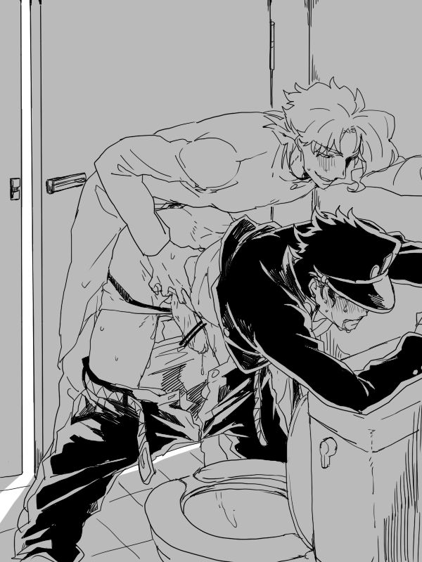 2boys anal clothed clothed_sex jojo's_bizarre_adventure jotaro_kujo male male/male male_only male_penetrated noriaki_kakyoin penetration stardust_crusaders yaoi yaoi