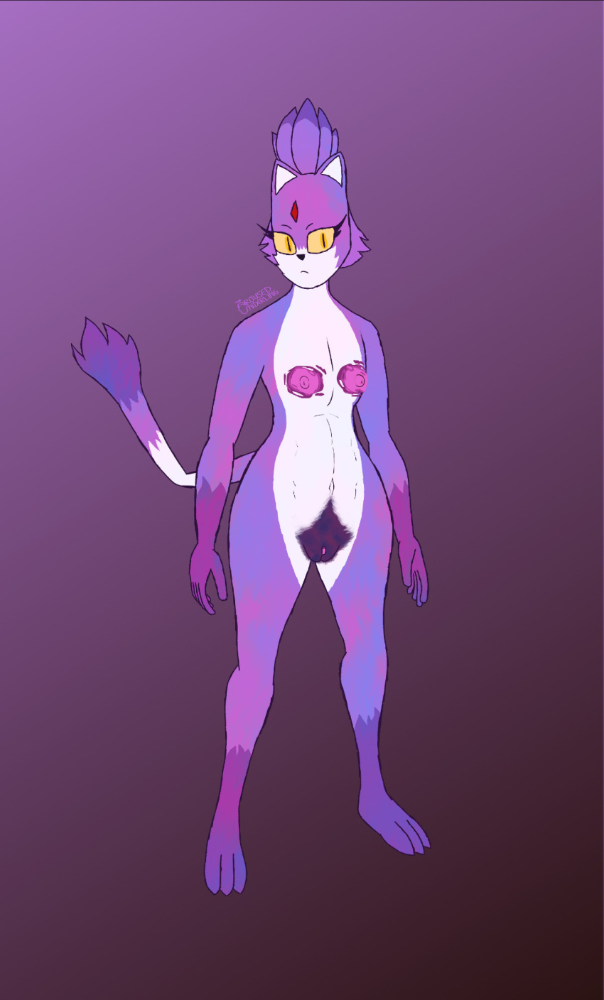 arousedunderling blaze_the_cat breasts furry nude pubic_hair pussy pussy_hair sonic_the_hedgehog_(series)