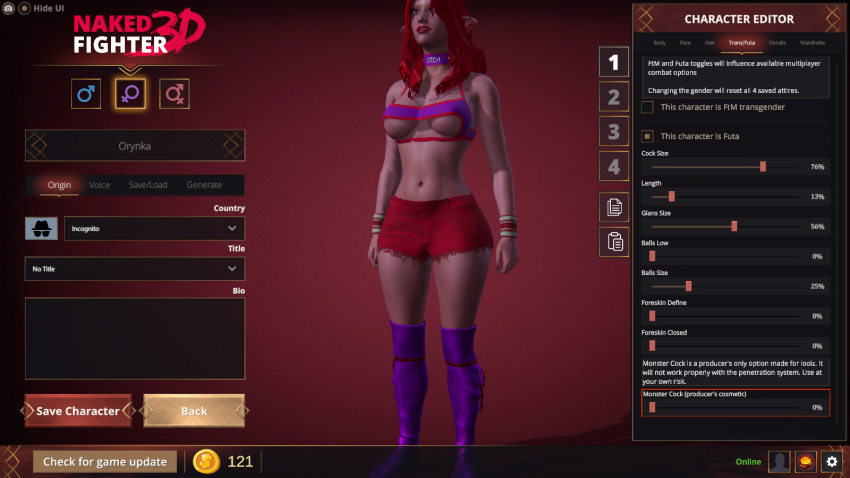 3d 3d_model big_breasts breasts catfight curvy curvy_body curvy_figure curvy_hips dominant_futa domination dominatrix elf_ears fighter fighting_game futa_domination futa_focus futadom futanari futasub game game_screenshot gameplay intersex monster monster_futa monster_girl naked_fighter_3d nakedfighter3d online_game pink_skin red_hair screenshot sex_game