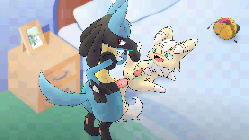 2026 anal anal_penetration animal_genitalia anus ass balls blue_body blue_fur blush canid canine cum digital_media_(artwork) erection fur generation_4_pokemon generation_6_pokemon genital_fluids genitals gif hair high_res jackal lucario male/male male_penetrated male_penetrating male_penetrating_male mammal meowstic multiple_scenes nintendo nude penetration penile penis pokemon pokemon_(species) sex shiny_pokemon smile tail tongue webm zpectralkrystal