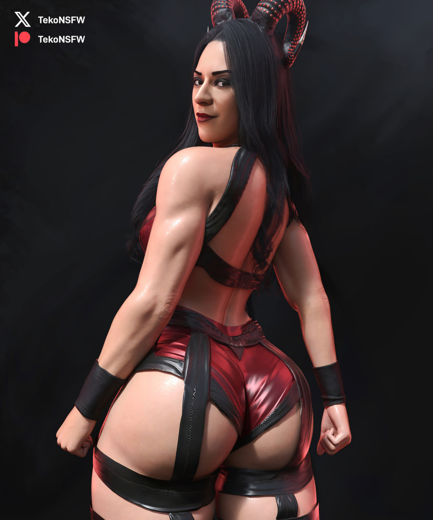 1girl 3d ass back back_view big_ass cheeks dat_ass horns long_hair stephanie_vaquer tagme tekonsfw wwe wwe_diva wwe_divas