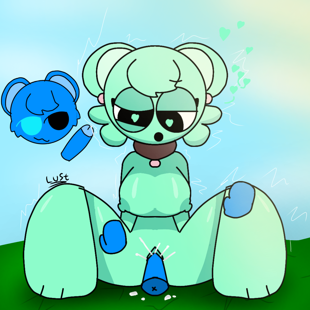 breasts collar cum_in_pussy jay_(sprunki) mint_fur moch_(sprunki) mochimochz mouse_ears mouse_girl mouse_tail nipples outdoor_sex penis pussy sex sprunki sprunki_oc