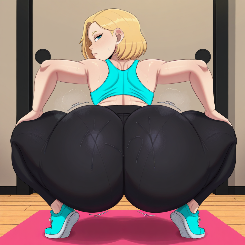 1girl ai_generated ass big_ass breasts fundoshilover101 gigantic_ass huge_ass original original_character yoga_pants