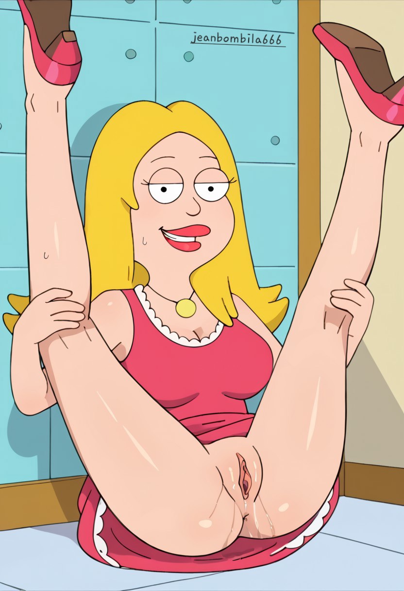1girl ai_generated american_dad blonde_hair breasts francine_smith jeanbombila666 milf panties pussy pussy_juice