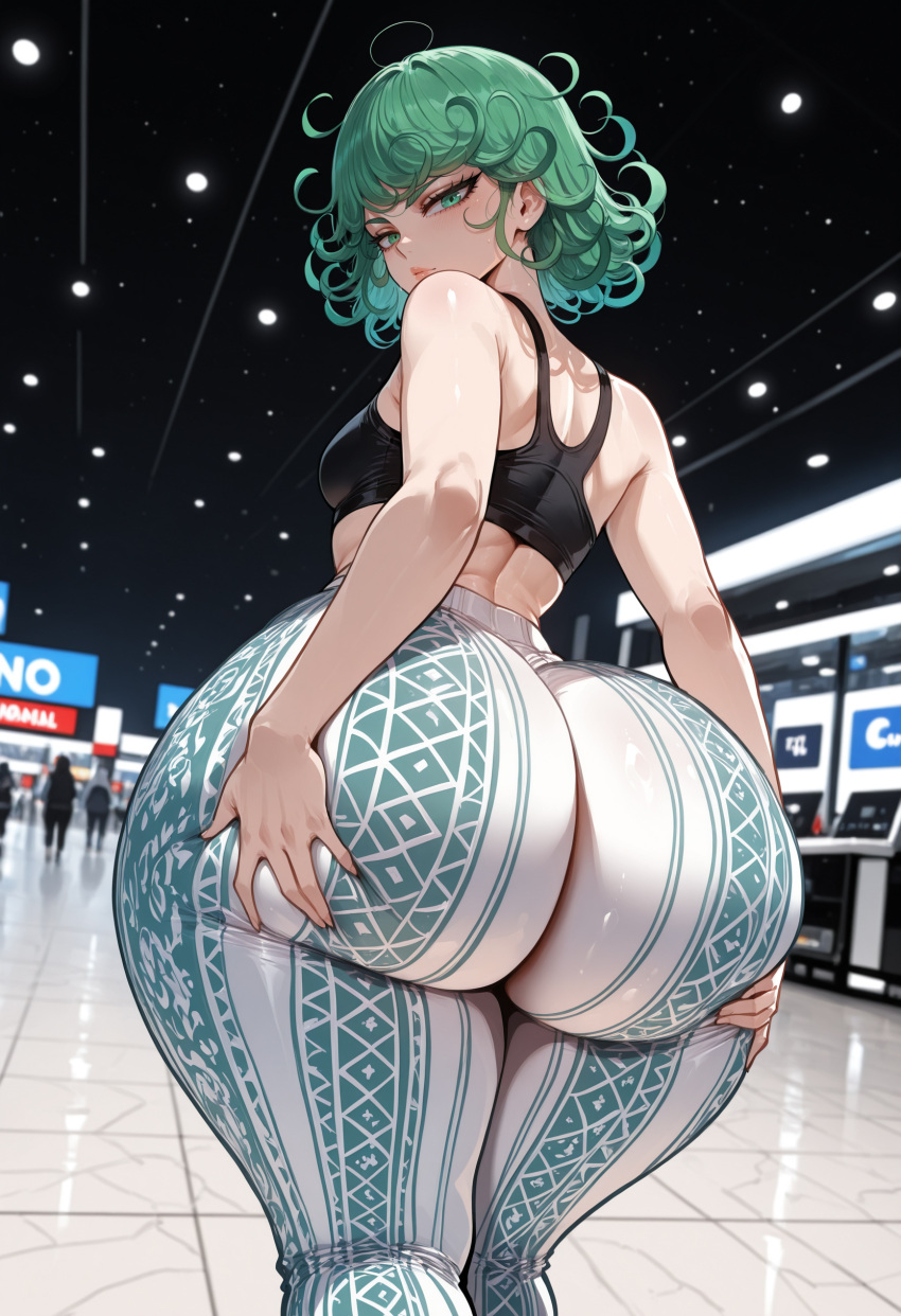 1girl ai_generated ass big_ass breasts flare_pants forbidden_pants huge_ass miyuai one-punch_man shounen_jump tatsumaki tatsumaki_(one-punch_man)
