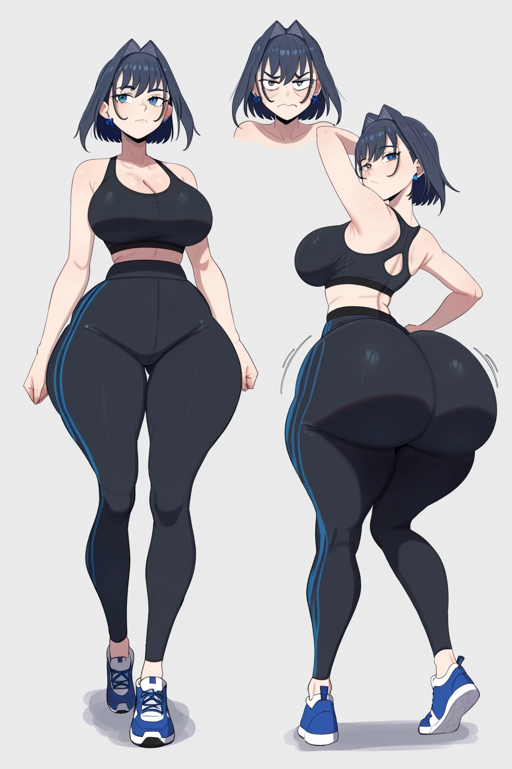 1girl ai_generated ass big_ass big_breasts breasts fundoshilover101 hololive huge_ass ouro_kronii yoga_pants