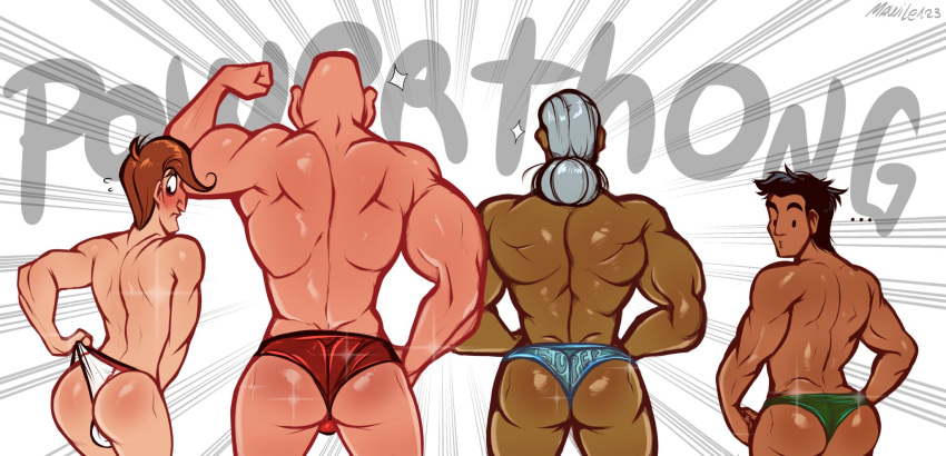 2024 4boys ass ass_focus back_view bald_man blank_expression blush boxer dark-skinned_male dark_skin flexing_bicep glass_joe human human_only little_mac looking_back mawile123 nintendo punch-out!! short_hair soda_popinski sparkles super_macho_man thong thong_only thong_pull underwear underwear_only white_hair yaoi
