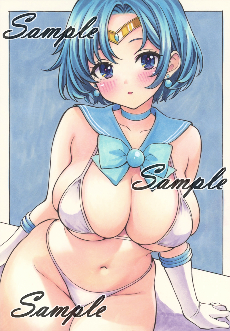 1girl 1girl 1girl adult_swim alluring ami_mizuno big_breasts bikini bishoujo_senshi_sailor_moon bishoujo_senshi_sailor_moon_r bishoujo_senshi_sailor_moon_r_the_movie bishoujo_senshi_sailor_moon_s bishoujo_senshi_sailor_moon_s_the_movie bishoujo_senshi_sailor_moon_supers bishoujo_senshi_sailor_moon_supers_the_movie blue_choker blue_eyes blue_hair blue_sailor_collar blush breasts choker curvy detached_collar gloves jewelry magical_girl miyakooo0420 sailor_collar sailor_mercury sailor_senshi_uniform short_hair skindentation skirt swimsuit toei_animation toonami traditional_media viz_media white_gloves wide_hips