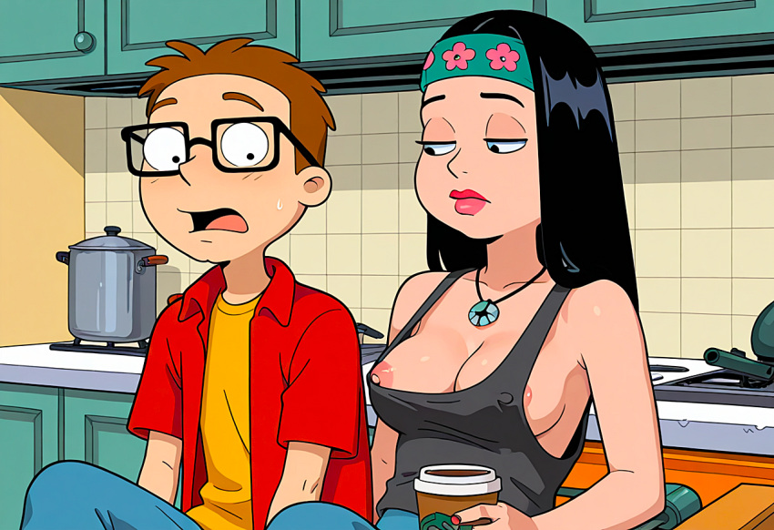 american_dad big_breasts brother_and_sister erect_nipples hayley_smith no_bra steve_smith