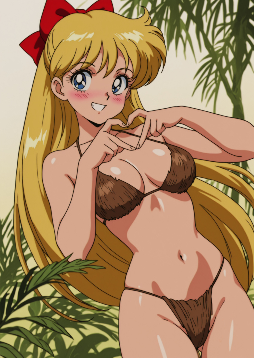 1girl accurate_art_style adult_swim alluring big_breasts bikini bishoujo_senshi_sailor_moon bishoujo_senshi_sailor_moon_r bishoujo_senshi_sailor_moon_r_the_movie bishoujo_senshi_sailor_moon_s bishoujo_senshi_sailor_moon_s_the_movie bishoujo_senshi_sailor_moon_supers bishoujo_senshi_sailor_moon_supers_the_movie blonde_hair blue_eyes cleavage minako_aino nightcore_(artist) pin_up toei_animation toonami viz_media