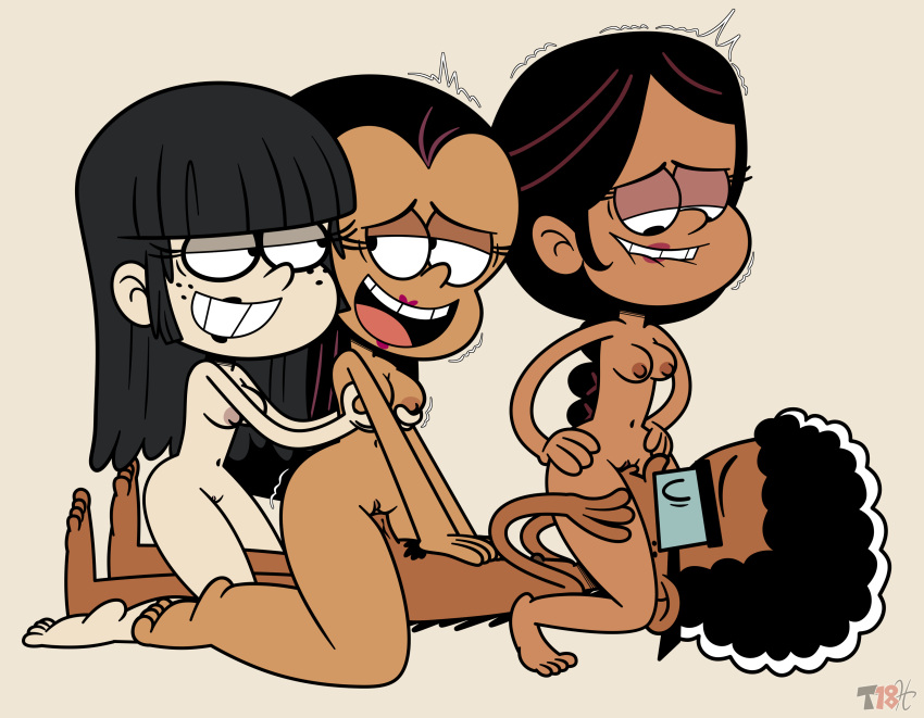 1boy 3_girls aged_up biting_lip black_hair braid breasts carlota_casagrande clyde_mcbride completely_nude completely_nude_female completely_nude_male curly_hair freckles glasses goth_girl grabbing_breasts hair_down hands_on_hips human indian indian_female interracial latina licking_pussy lipstick maggie_(the_loud_house) male_pubic_hair nickelodeon nipples nude open_mouth orgy pale-skinned_female pale_skin penetration penis pubic_hair pussy ruby_(the_loud_house) sex shaking simple_background smile straight the_loud_house thick_thighs thighs