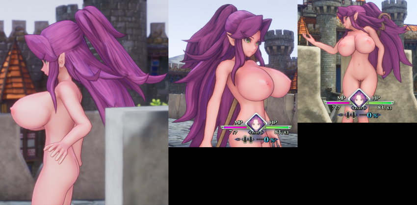 3d angela_(seiken_densetsu_3) angela_(trials_of_mana) big_breasts breasts gigantic_breasts huge_breasts nipples nude nude purple_hair pussy round_breasts seiken_densetsu seiken_densetsu_3 trials_of_mana