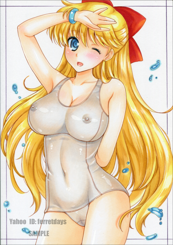 1girl adult_swim alluring beautiful bikini bishoujo_senshi_sailor_moon bishoujo_senshi_sailor_moon_r bishoujo_senshi_sailor_moon_r_the_movie bishoujo_senshi_sailor_moon_s bishoujo_senshi_sailor_moon_s_the_movie bishoujo_senshi_sailor_moon_supers bishoujo_senshi_sailor_moon_supers_the_movie blonde_hair blue_eyes cleavage cute ferretdays insanely_hot minako_aino pin_up posing toei_animation toonami viz_media