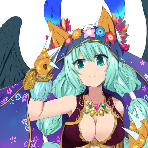 1girl breasts cliffo_griffon_girl griffon_girl ladies looking_at_viewer monster monster_girl monster_musume_td smile