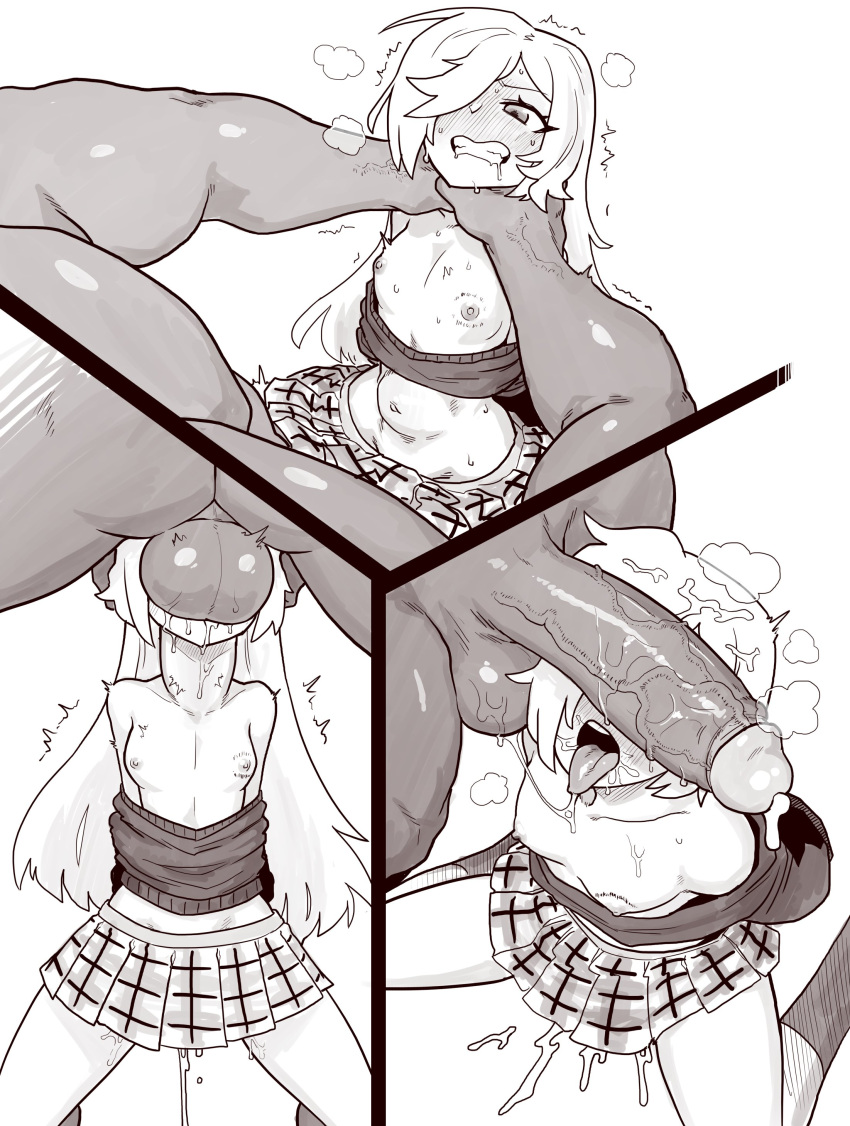 1boy 1girl 1girls 3koma ambiguous_penetration arms_behind_back asphyxiation balls big_penis binbougami_ga! bite_mark breasts c***e c*****g clothed clothed_sex cock_hungry cock_on_face cum cum_in_pussy cum_inside cum_leaking cum_leaking_out_of_penis cum_leaking_out_of_pussy cum_pool dark-skinned_male dark_skin deepthroat domination drooling exposed_breasts face_fucking faceless_male fellatio female_focus femsub gigantic_penis gritted_teeth hair_over_one_eye irrumatio larger_male leaking_cum long_hair male maledom momiji_(binbougami_ga!) monochrome muscle nakadashi nipples on_knees oral oral_sex penis penis_awe penis_on_face penis_over_eyes plaid_skirt pussy rough_sex saliva saliva_trail short_skirt size_difference skirt small_breasts smaller_female socks steam steamy_breath steamy_penis stomach_bulge straight s******e strangled strangling struggling sweat sweater sweating sword_swallowing_position thetenk throat_bulge tongue tongue_out tremble_lines tremble_spikes vein veiny_penis