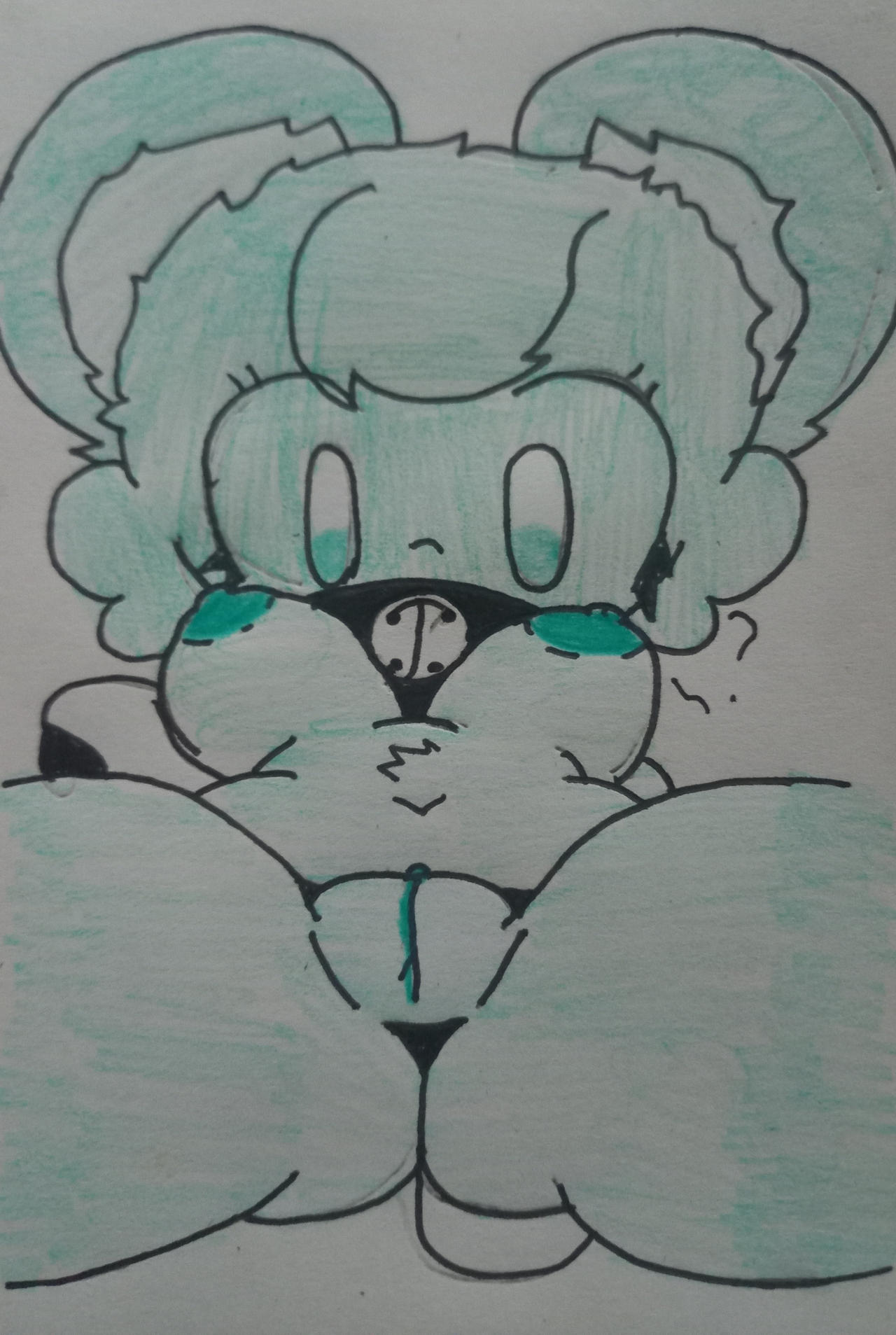 breasts collar female_only mint_fur moch_(sprunki) mochimochz mouse_ears mouse_girl mouse_tail nipples pussy spread_legs sprunki sprunki_oc