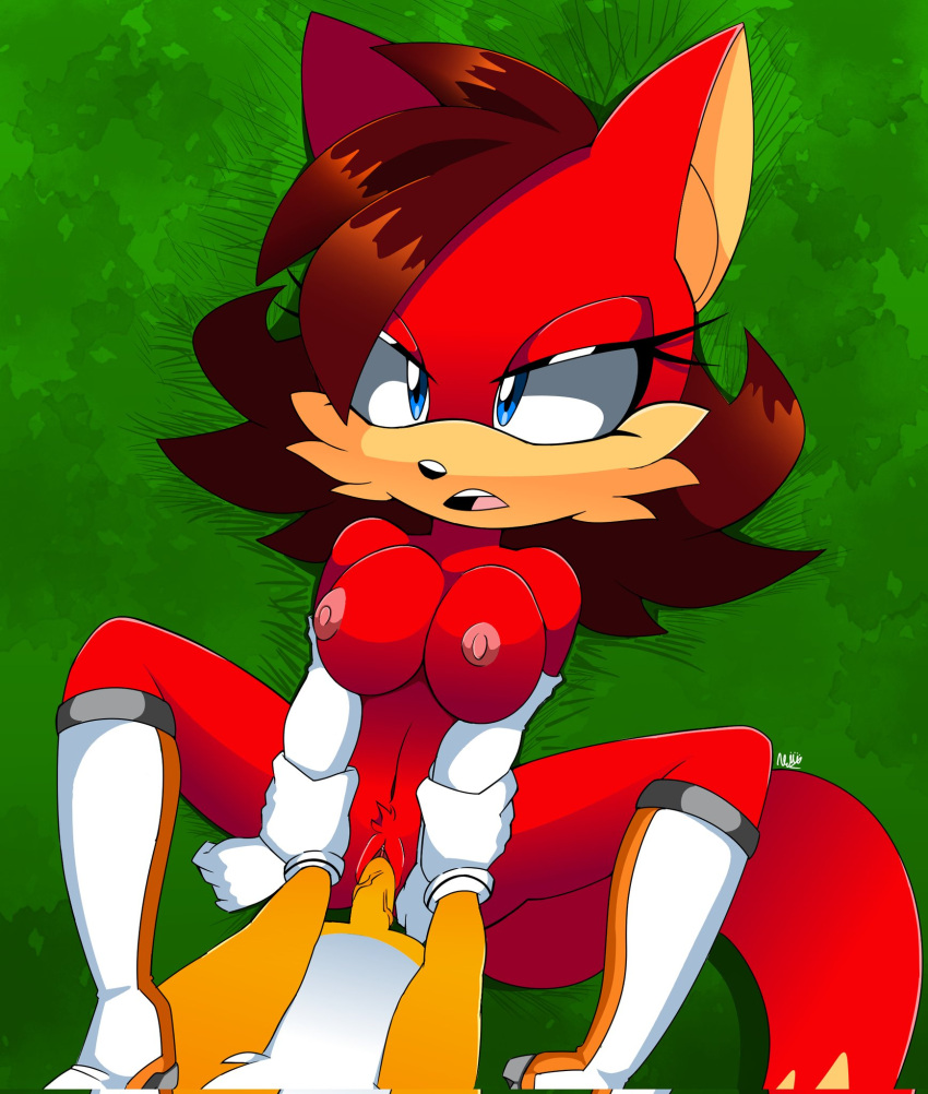 1boy 1girl 2022 anthro archie_comics blue_eyes boots breasts brown_hair canid canine canis duo female_focus fiona_fox fox gloves grabbing_arms grass heeled_boots high_res legs_spread long_tail male/female male_penetrating_female medium_hair miles_"tails"_prower mostly_nude navel nipples on_back on_ground open_mouth orange_fur penis penis_in_pussy pink_nipples pussy red_fur scarletthejaiba sega sex sonic_the_hedgehog_(archie) sonic_the_hedgehog_(series) tail vaginal vaginal_penetration vaginal_sex