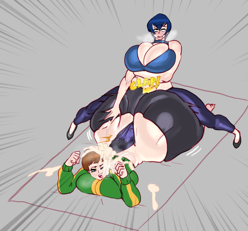 1futa 1girl ass assjob big_ass big_breasts booty_shorts breasts buttjob cum cum_on_ass ejaculation erection erection_under_clothes flamingsanity futanari hotdogging huge_ass huge_breasts penis_between_ass penis_on_ass persona persona_4 satonaka_chie shirogane_naoto